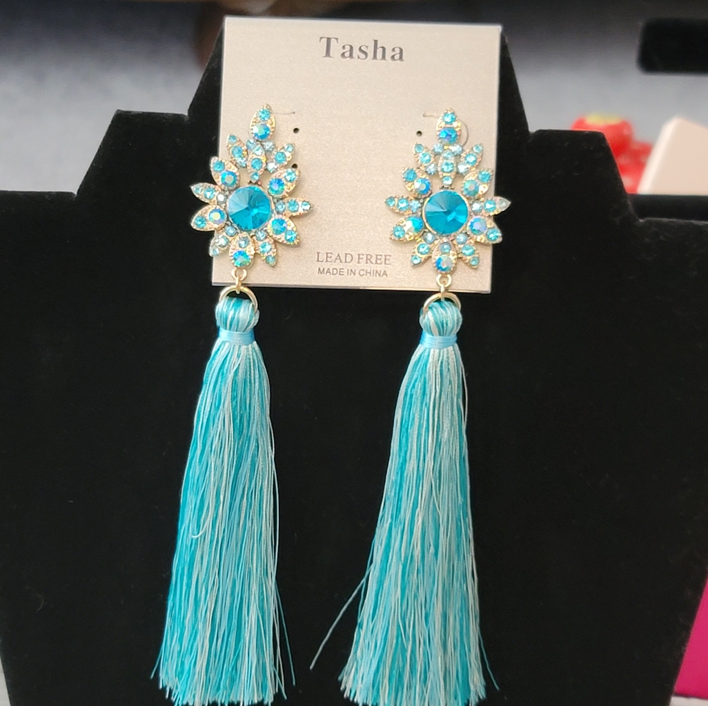 Tasha Turquoise Tassel Earings 20$